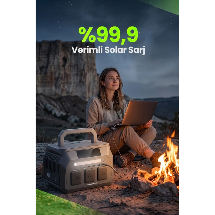 GoboEnergy P800 512Wh LiFePO4 800W Max. Taşınabilir Güç İstasyonu,Güç Kaynağı