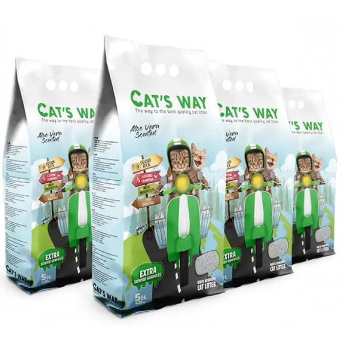 Cats Way Aloe Vera Kokulu Kedi Kumu 5L x 4 Adet