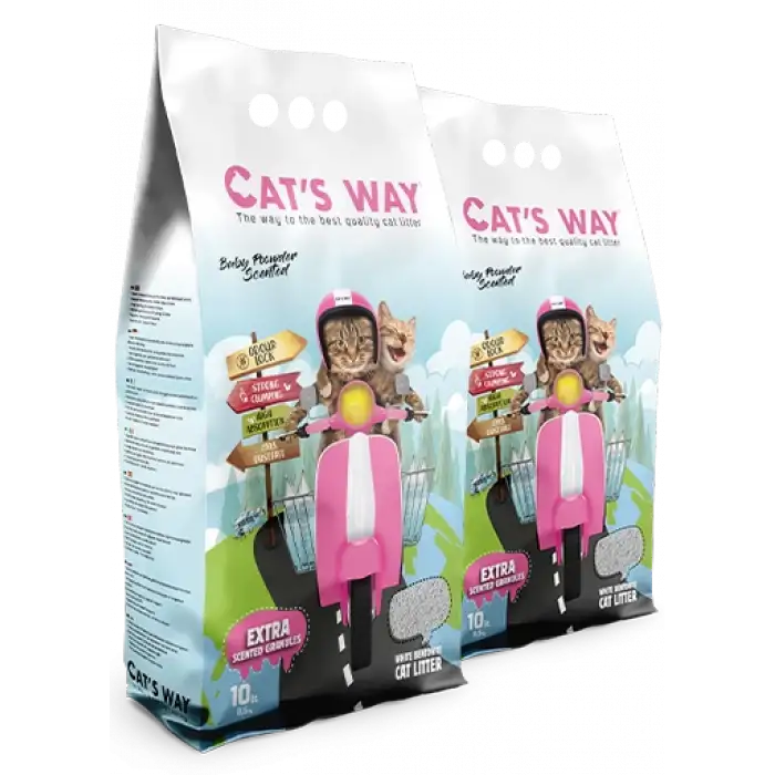 Cats Way Bebek Pudrası Kokulu Kedi Kumu 10L x 2 Adet