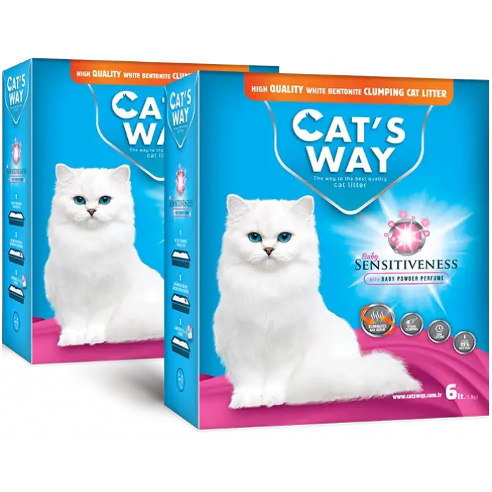 Cats Way Box Bebek Pudrası Kokulu Kedi Kumu 6L x 2 Adet