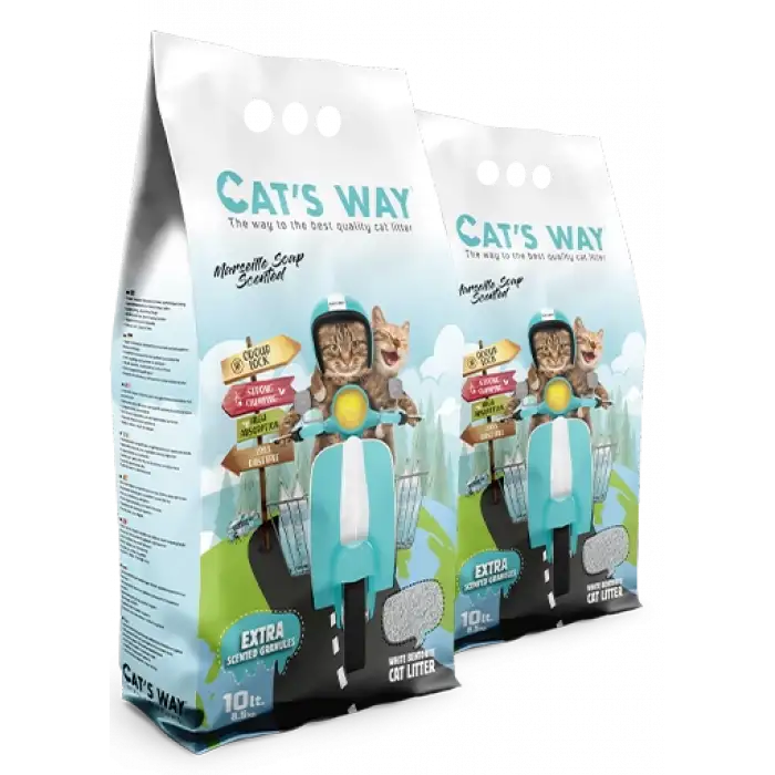 Cats Way Marsilya Sabunu Kokulu Kedi Kumu 10L x 2 Adet