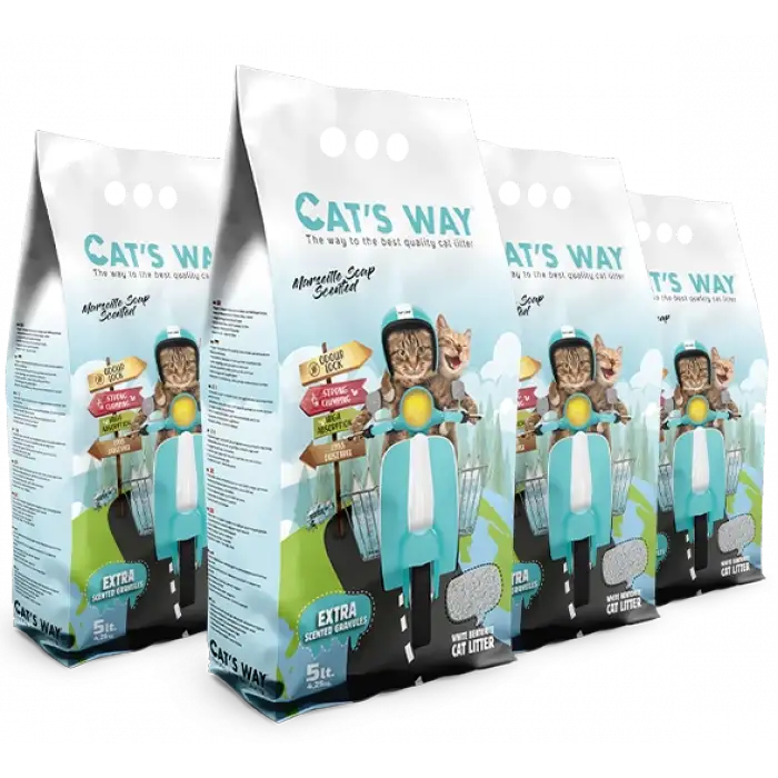 Cats Way Marsilya Sabunu Kokulu Kedi Kumu 5L x 4 Adet