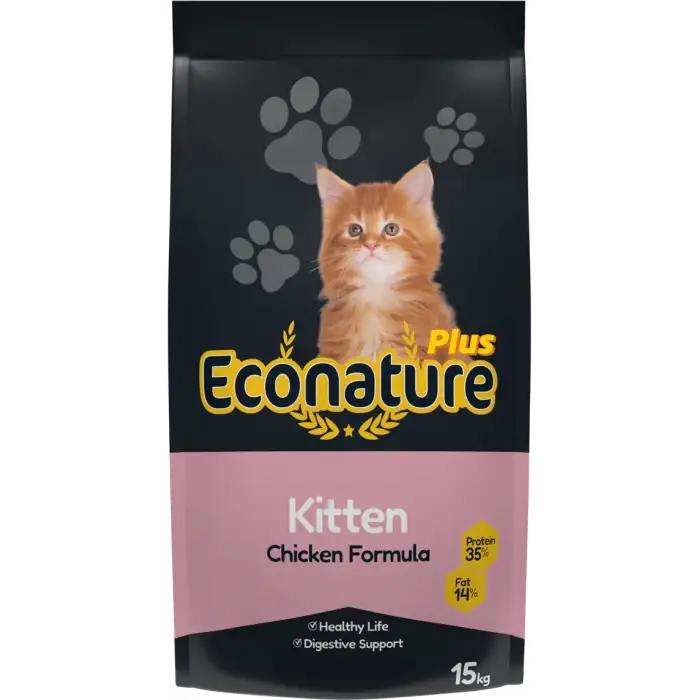 Econature Plus Yavru Kuru Kedi Maması Tavuk Etli 15KG