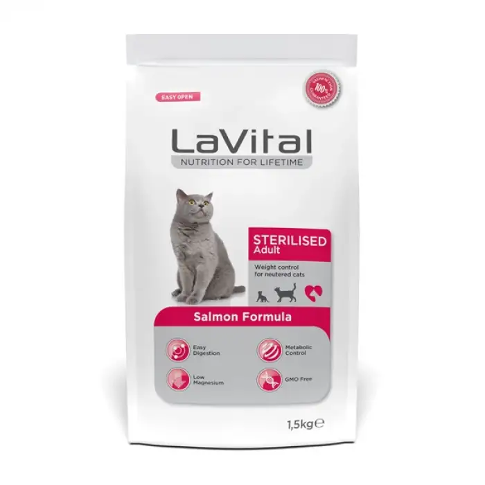 LaVital Kısırlaştırılmış Kedi Maması Somonlu 12 Kg