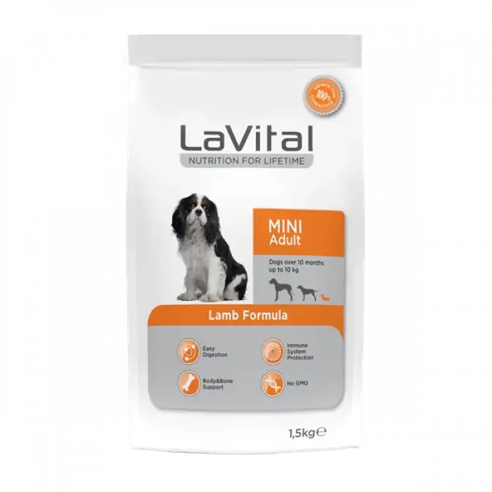 LaVital Küçük Irk Yetişkin Kuru Köpek Maması Kuzu Etli 1,5KG