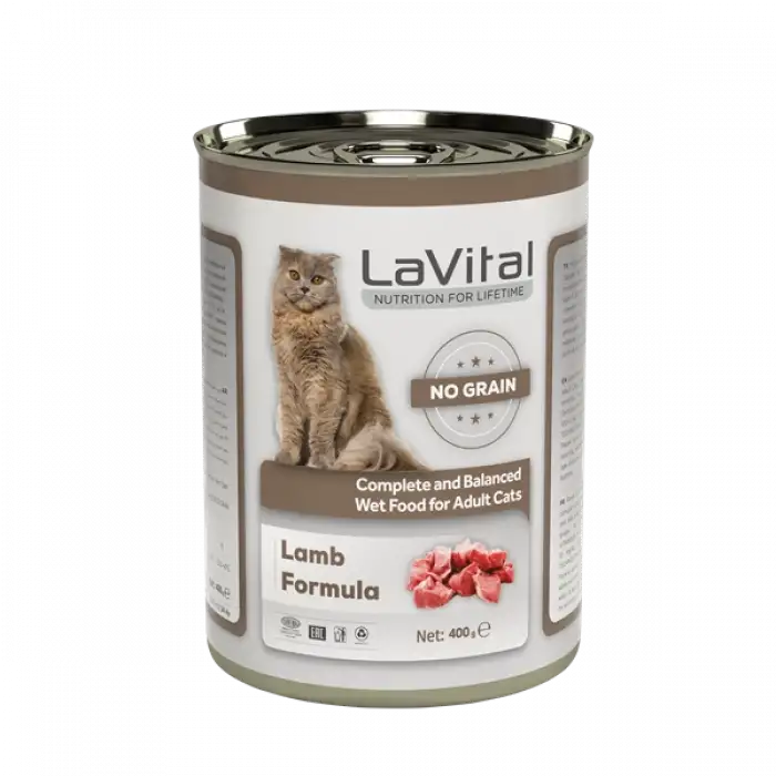 LaVital Tahılsız Yetişkin Yaş Kedi Maması Ezme Kuzu Etli 400GR