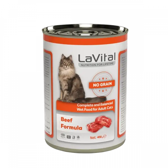 LaVital Tahılsız Yetişkin Yaş Kedi Maması Ezme Sığır Etli 400GR