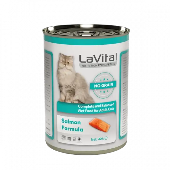 LaVital Tahılsız Yetişkin Yaş Kedi Maması Ezme Somonlu 400GR