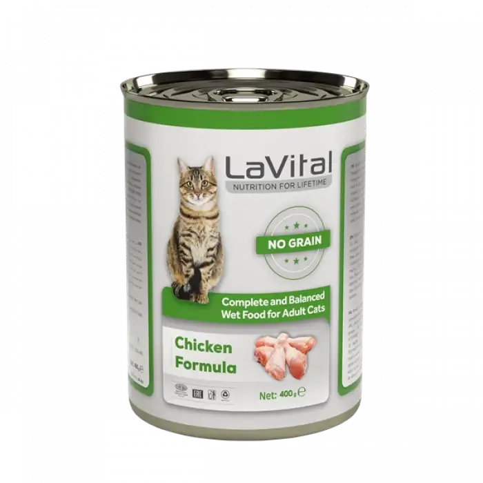 LaVital Tahılsız Yetişkin Yaş Kedi Maması Ezme Tavuklu Etli 400GR