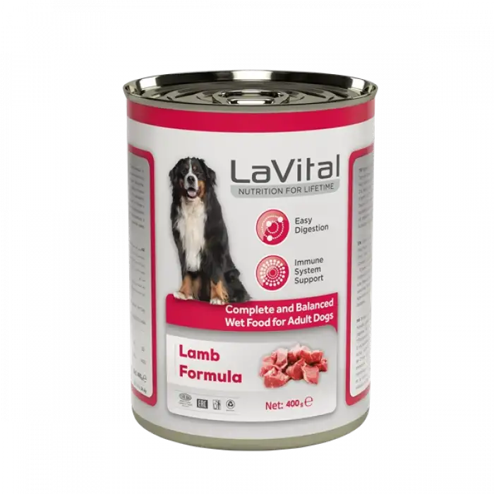 LaVital Yetişkin Yaş Köpek Maması Kuzu Etli 400GR