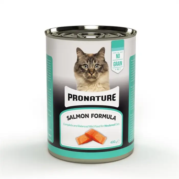 Pronature Kısırlaştırılmış Kedi Konserve Yaş Mama Somonlu ve Tahılsız 400 Gr