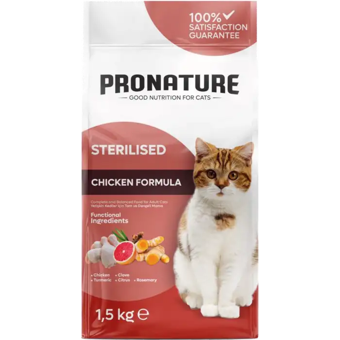 Pronature Kısırlaştırılmış Kedi Maması Tavuk Etli 10 Kg