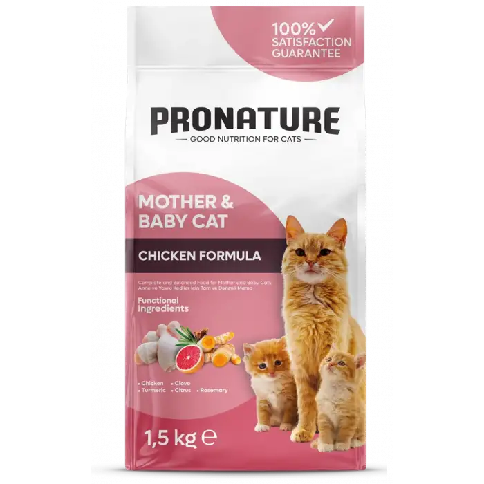 Pronature Anne ve Yavru Kedi Maması Tavuk Etli 1.5 Kg