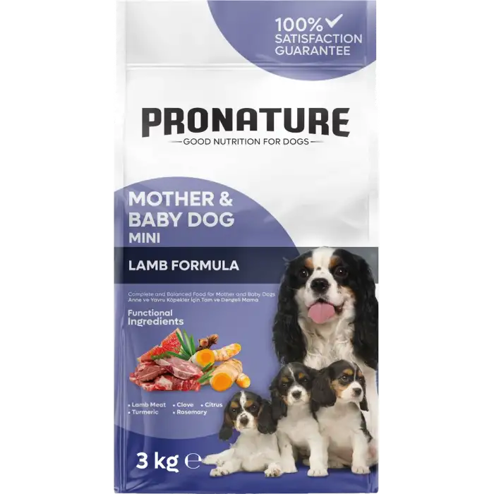 Pronature Küçük Irk Anne ve Bebek Köpek Maması Kuzu Etli 3 Kg