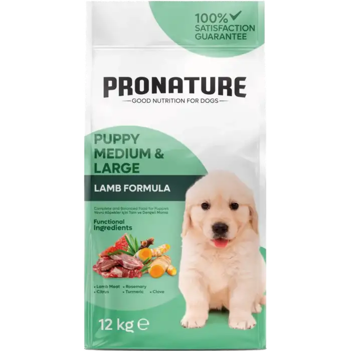 Pronature Orta ve Büyük Irk Yavru Köpek Maması Kuzu Etli 12 Kg
