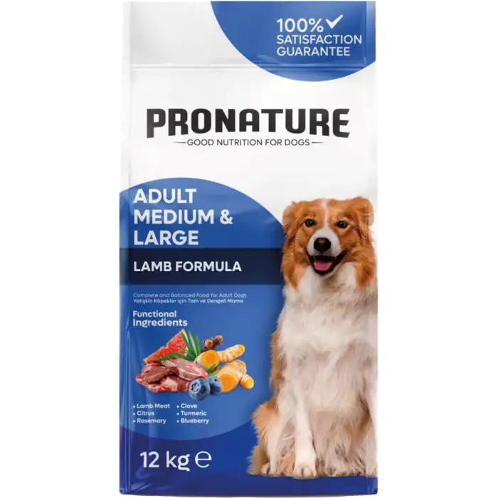 Pronature Orta ve Büyük Irk Yetişkin Köpek Maması Kuzu Etli 12 Kg