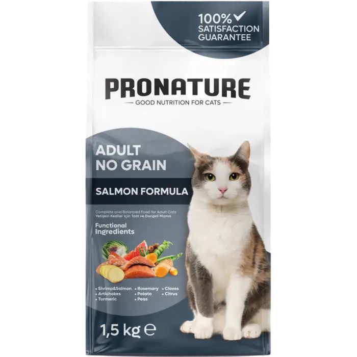 Pronature Tahılsız Yetişkin Kedi Maması Somonlu 1.5 Kg