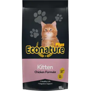 Econature Plus Yavru Kuru Kedi Maması Tavuk Etli 15KG