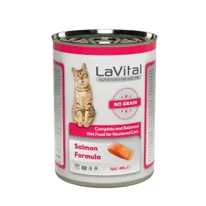 LaVital Tahılsız Kısırlaştırılmış Yaş Kedi Maması Ezme Somonlu 400GR