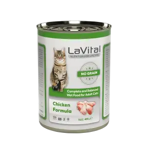 LaVital Tahılsız Yetişkin Yaş Kedi Maması Ezme Tavuklu Etli 400GR