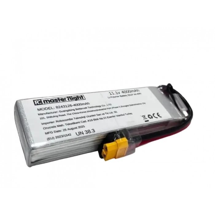 11,1V Li-po Pil 4000mAh 40C 3s Lityum Polymer Batarya