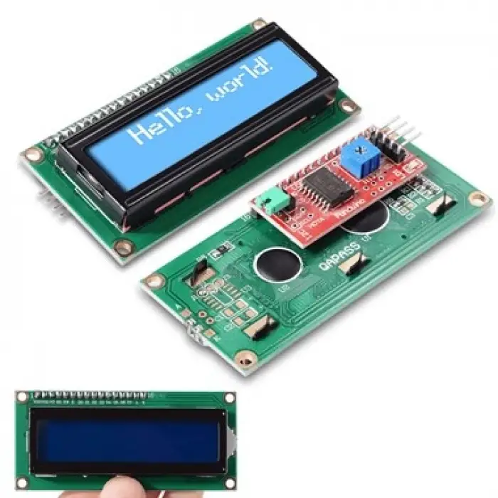 16x2 Karakter LCD Ekran I2C Modüllü - Mavi