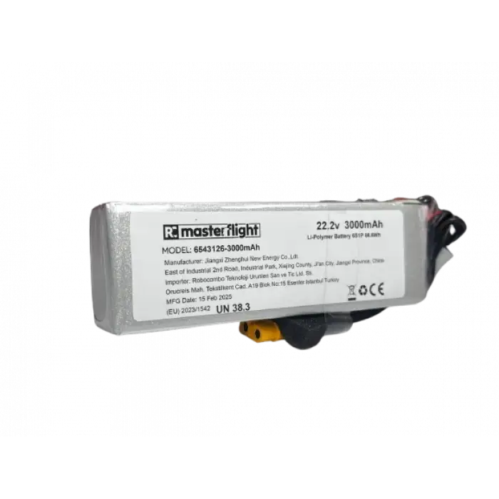 22.2V Li-po Pil - 3000mah 80C 6s Lityum Polymer Batarya