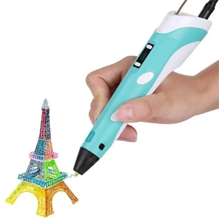 3D Kalem - 3D Pen Baskı Kalemi Yazıcı Printer + 3 Renk Filament + Adaptör Hediye