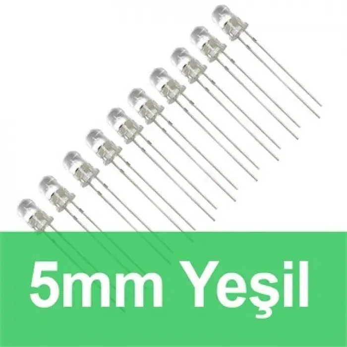 5mm Şeffaf Yeşil Diyot LED