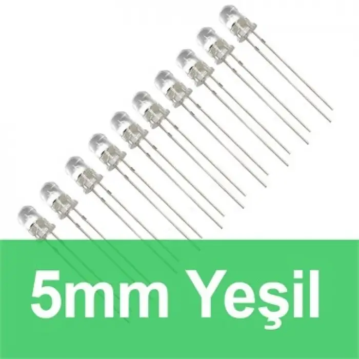 5mm Şeffaf Yeşil Diyot LED