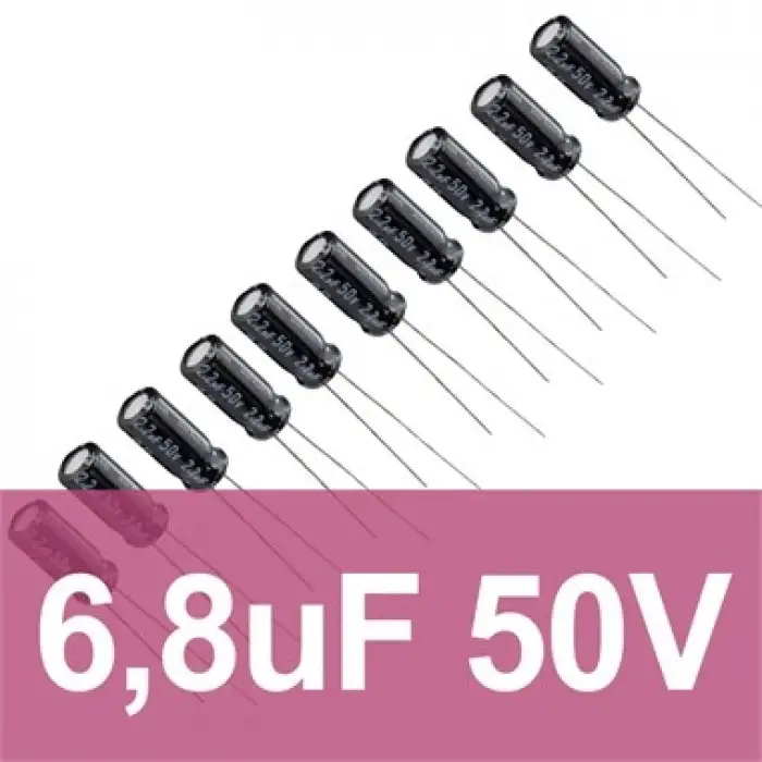 6.8uF 50V Elektrolitik Kondansatör