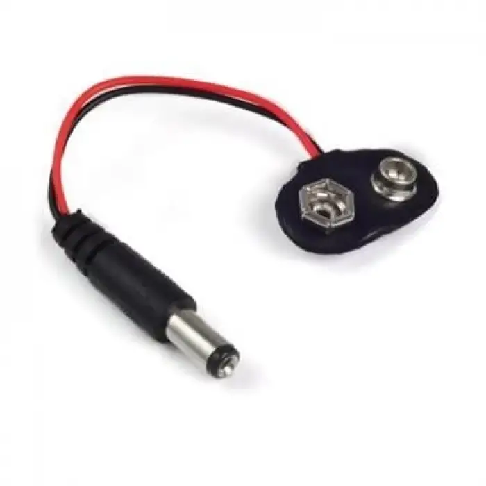 9V Pil Başlığı - DC Barrel Soket Çıkışlı Güç Kablosu Jack