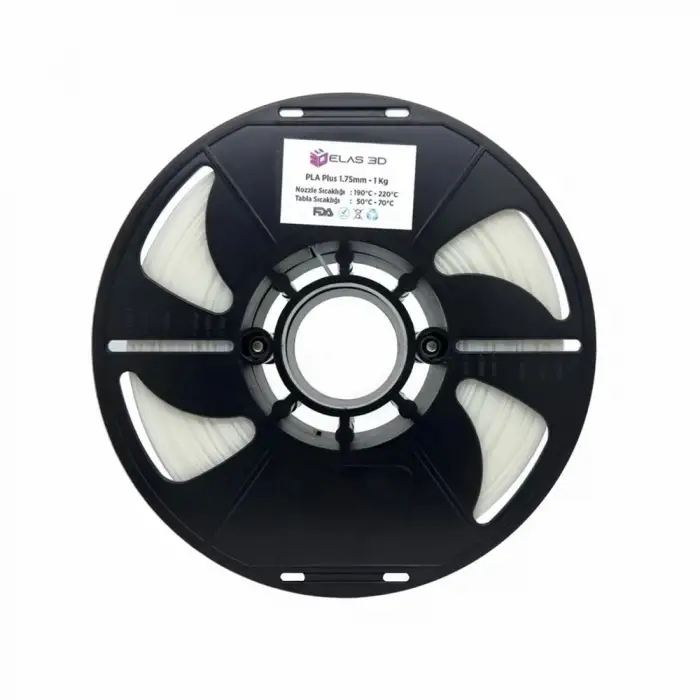 Elas 1.75mm İnci Beyaz Pla Plus Filament 1Kg