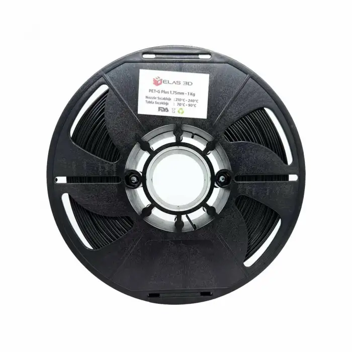 Elas Siyah PET-G Plus Filament 1Kg