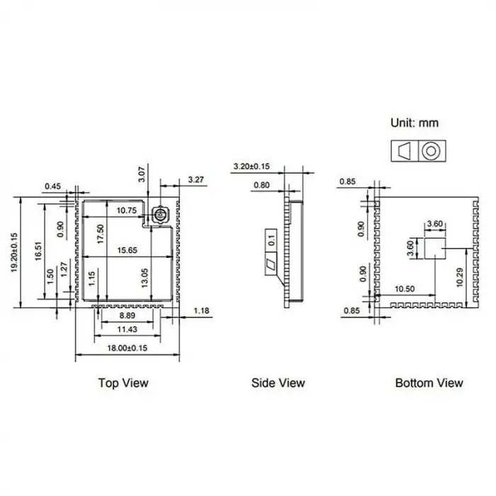 ESP32 WROOM 32U Wifi Bluetooth Modül