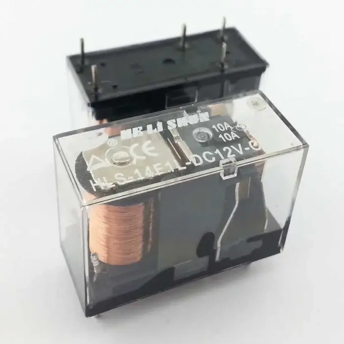 Helishun HLS-14F1L-DC12V-C 10A 12V 5 Pin Şeffaf Tek Kontak Röle