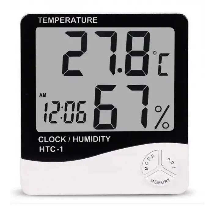 HTC-1 Dijital Termometre Saat Nem ve Sıcaklık Ölçe