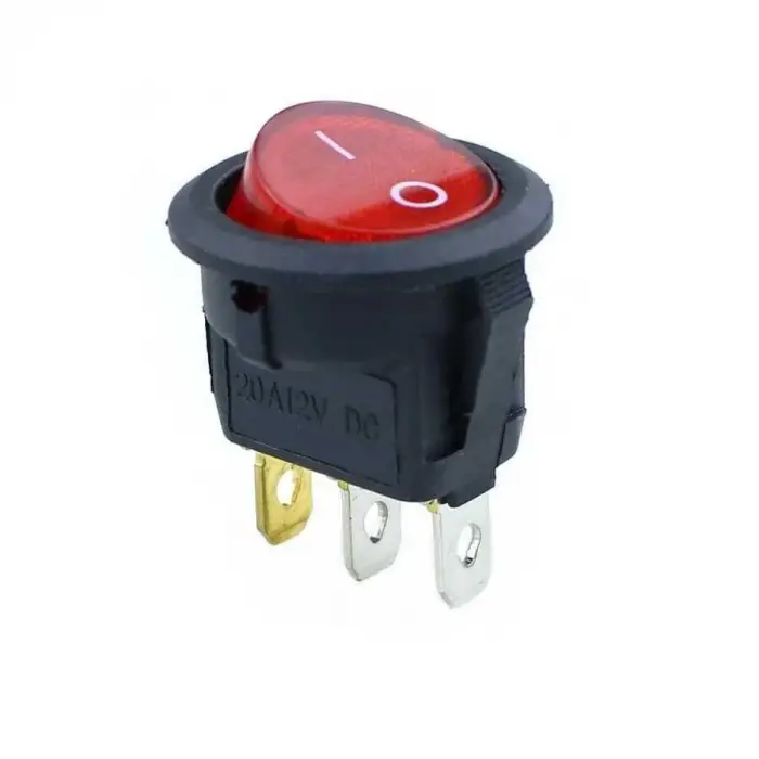 Işıklı ON/OFF Anahtar Yuvarlak 20mm DC 12V