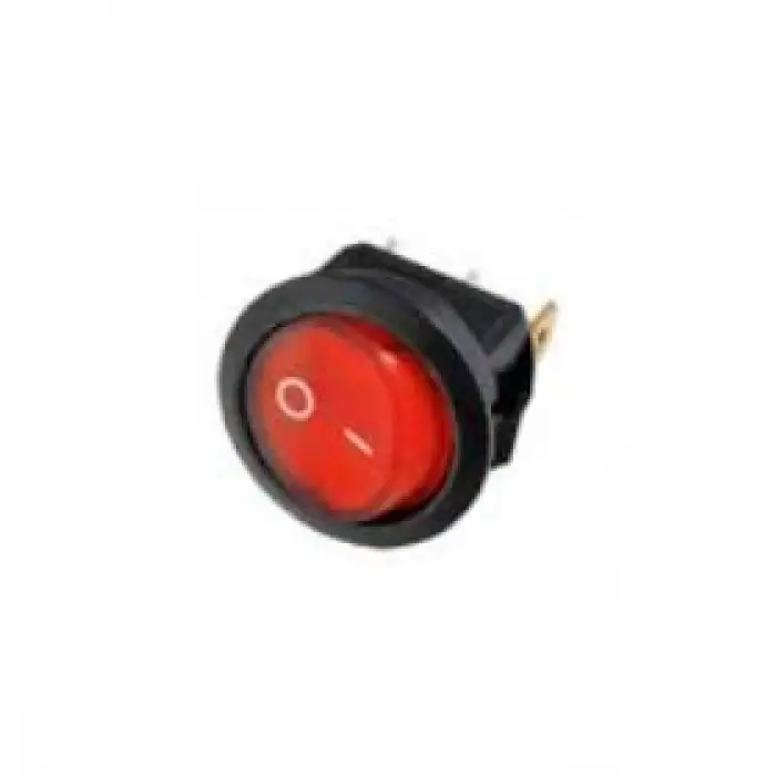 Işıklı On / Off Anahtar Yuvarlak  2Pin 20mm
