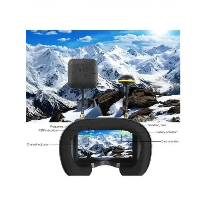 LS-008D FPV Gözlük 5.8G 40CH 5 inç 4.3 inç HD DVR