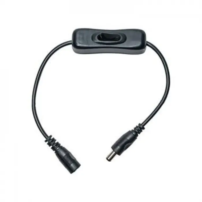 On-Off Butonlu DC Barrel Kablo - Anahtarlı DC Adaptör Uzatma Kablosu