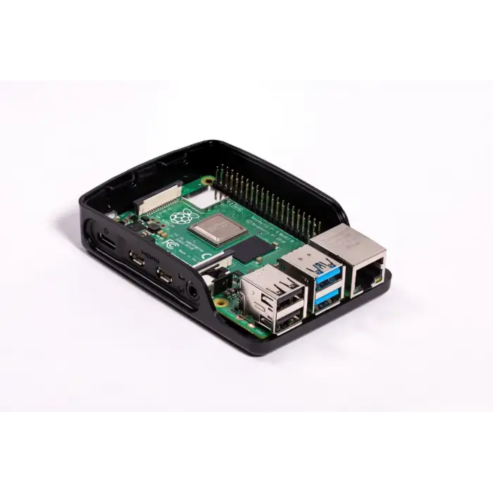 Raspberry Pi 4 Lisanslı Muhafaza Kutusu - Siyah