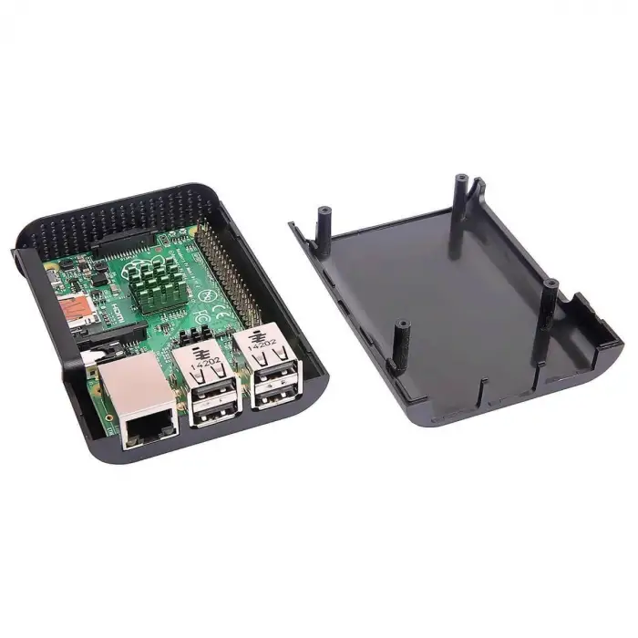 Raspberry Pi 4 Oval Siyah Muhafaza Kutusu