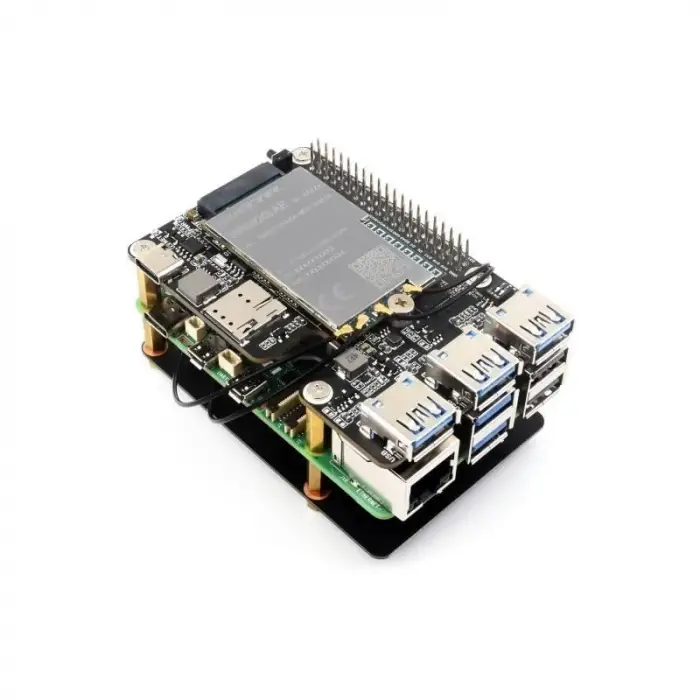 Raspberry Pi 5 için PCIe - M.2 4G/5G ve USB 3.2 HAT - Raspberry Pi 5 Uyumlu