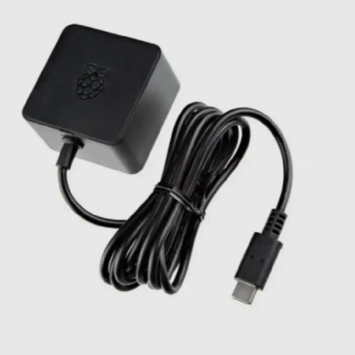 Raspberry Pi 5 Lisanslı Güç Adaptörü Type-C Siyah
