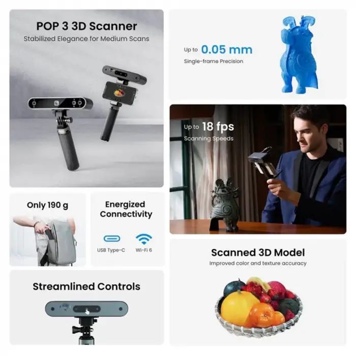 Revopoint Pop 3 Plus Advanced Edition 3d Scanner