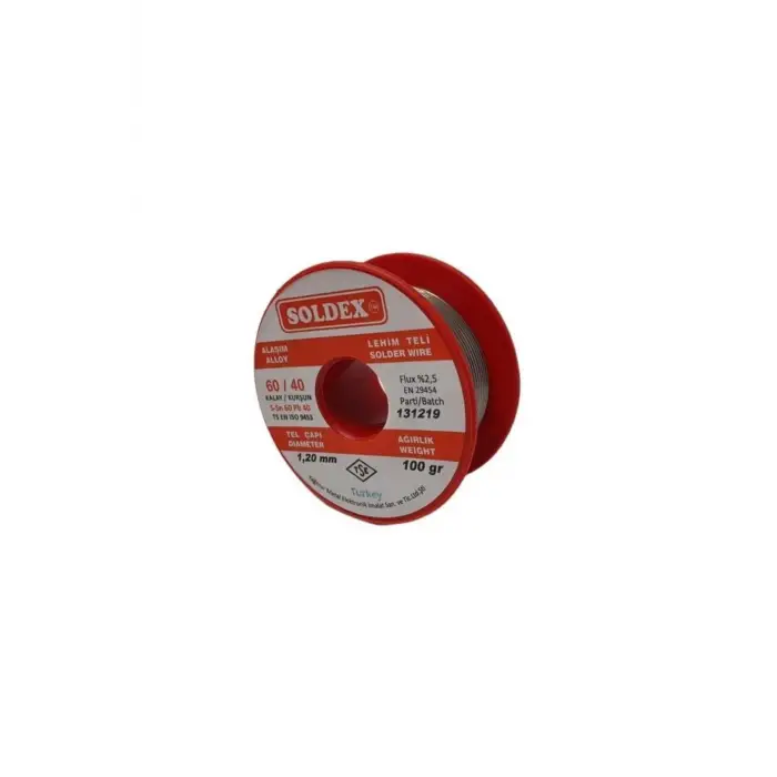 Soldex 100g 1,2mm Lehim Teli (%60 Kalay / %40 Kurşun)