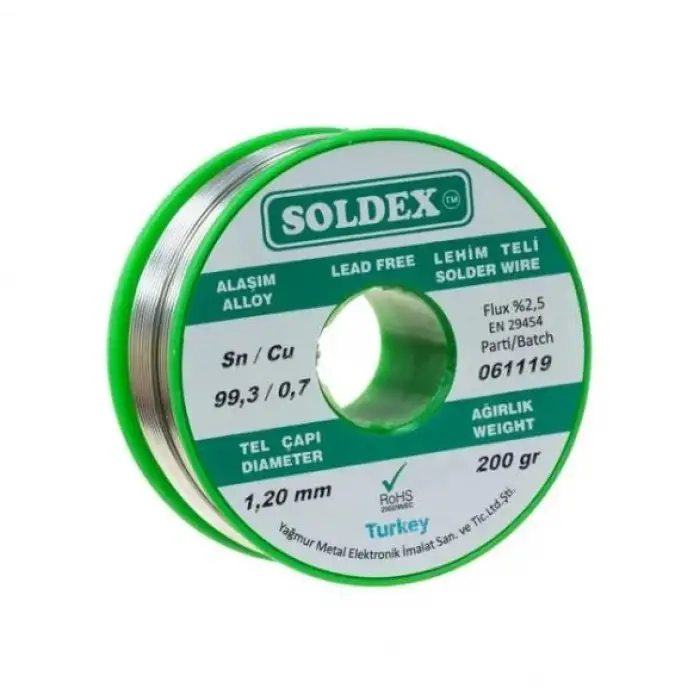 Soldex Kurşunsuz Lehim Teli 1,2mm 200gr