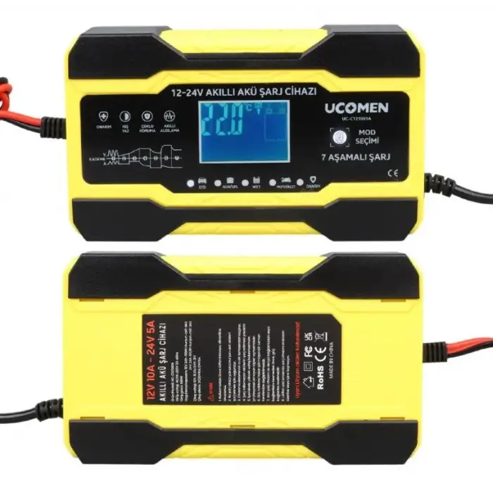 Ucomen Akü Şarj Cihazı 12/24 Volt 10A
