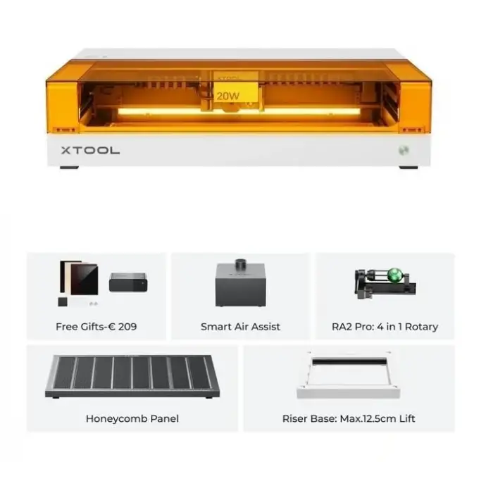 xTool S1 20W DELUXE PAKET LAZER MAKİNASI (BEYAZ)